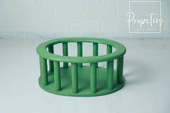 Green Wood Oval Crib