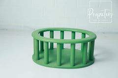 Green Wood Oval Crib