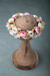 White & Pink Peony Tiara