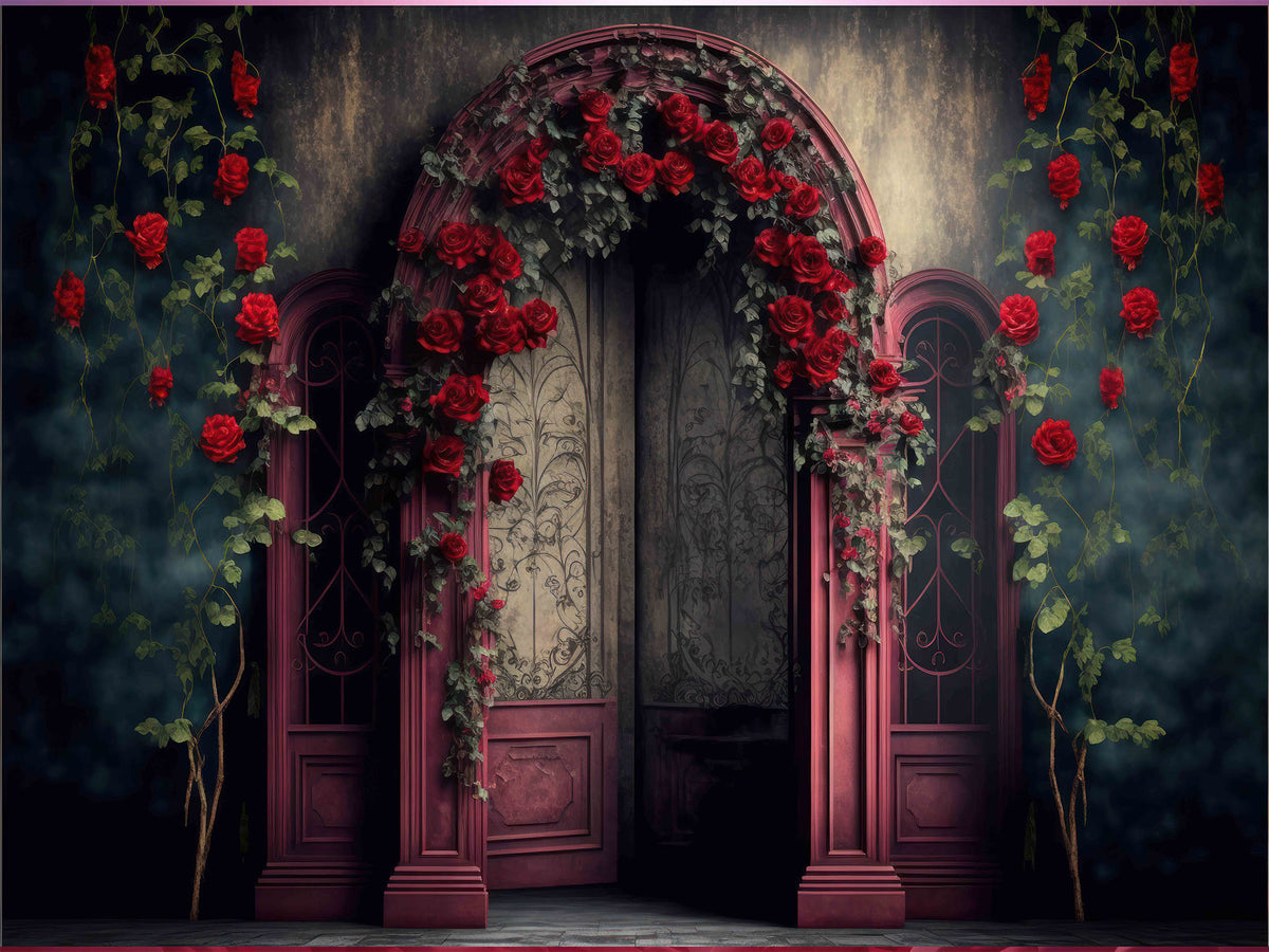 Vintage Red Arch Door