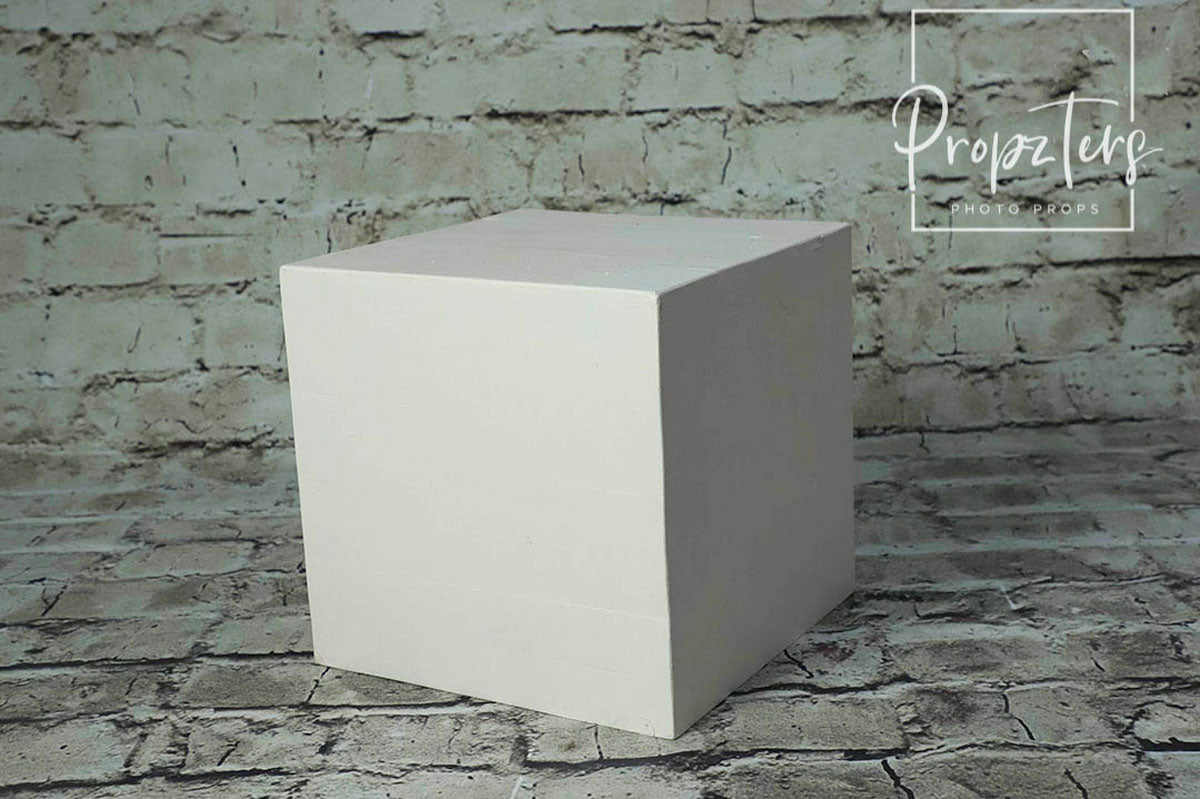 White Wooden Cube Plain