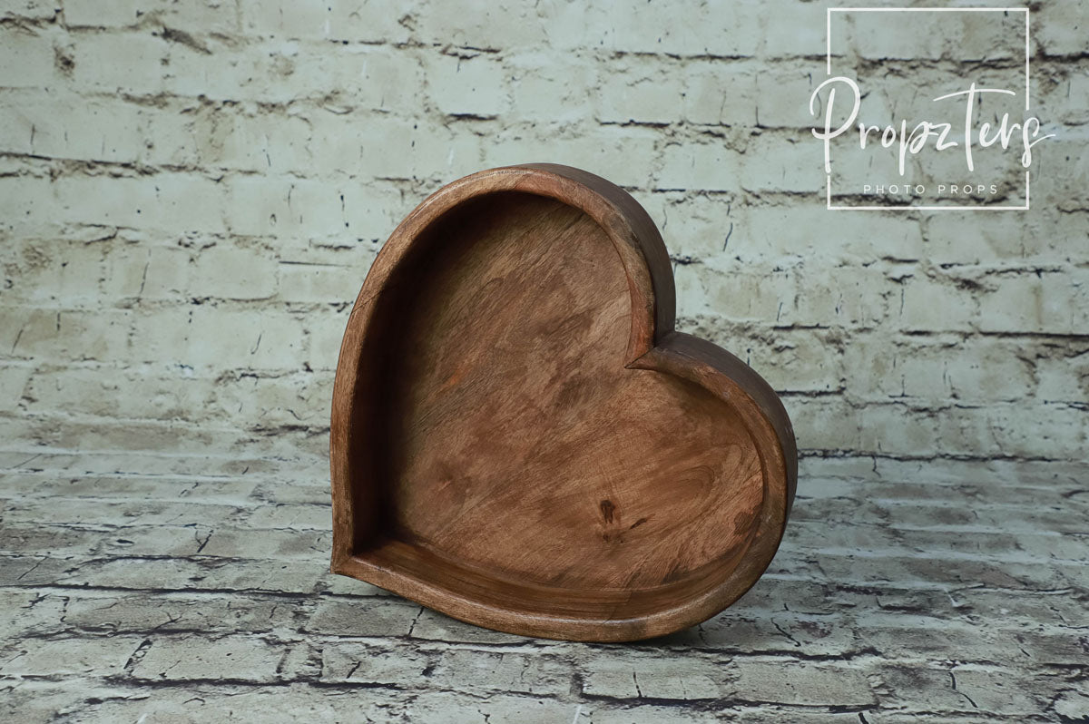 Brown Wooden Heart Bowl