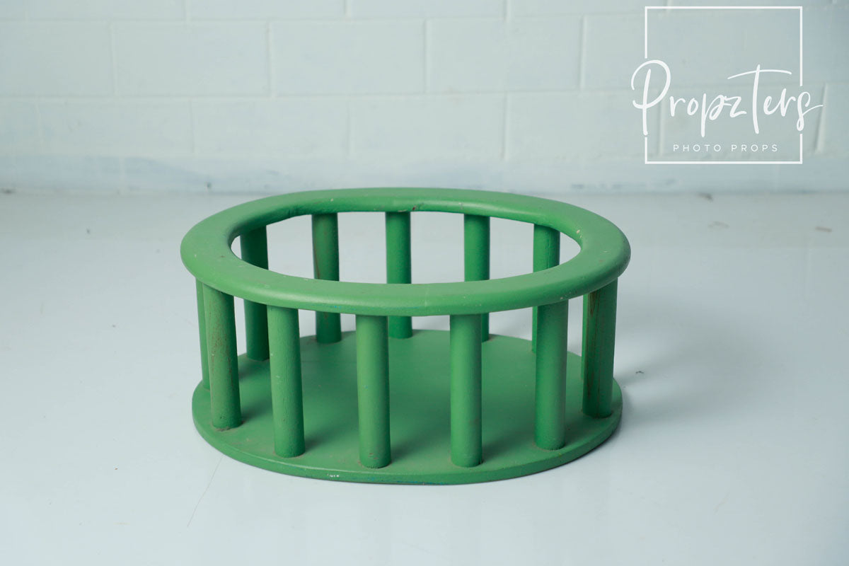 Green Wood Oval  Crib