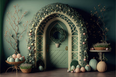 Vintage Green Arch Door