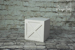 White Wooden cube X